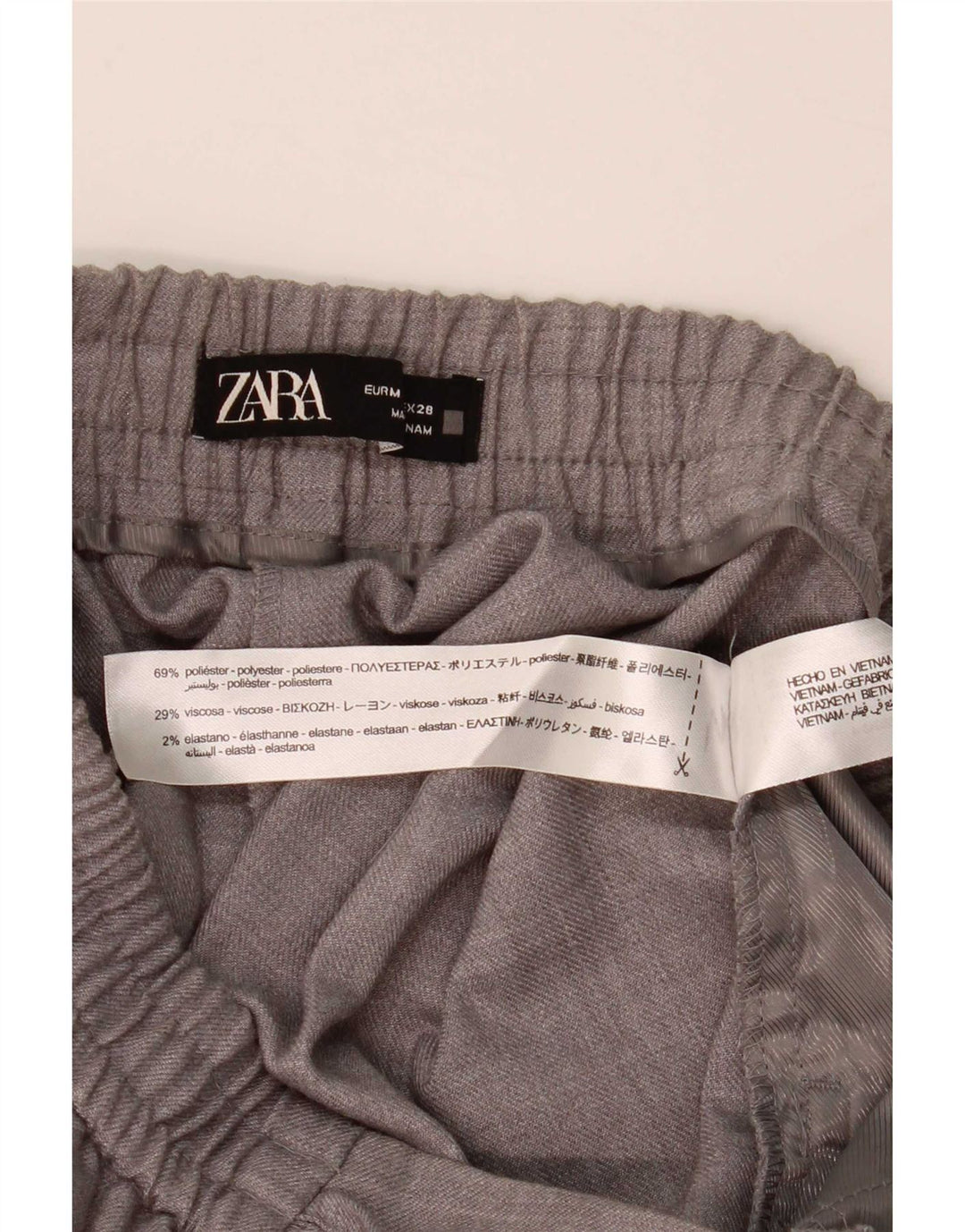 Zara Γυναικείο κωνικό παντελόνι Chino Medium W28 L26 Grey Polyester