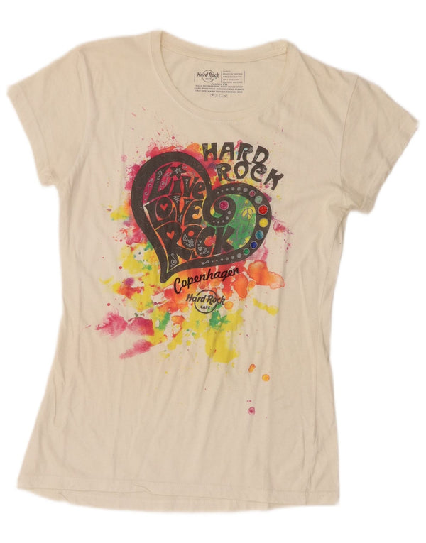 Hard Rock Cafe Girls Copenhagen Graphic T-Shirt Top 13-14 Years Large White