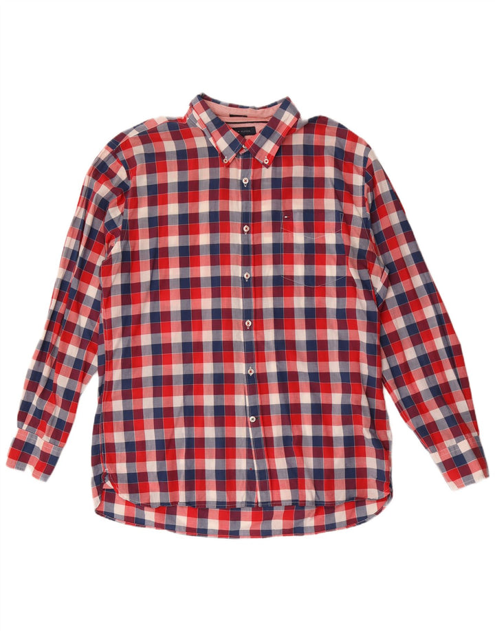 Ανδρικό πουκάμισο Tommy Hilfiger Custom Fit XL Red Gingham Cotton