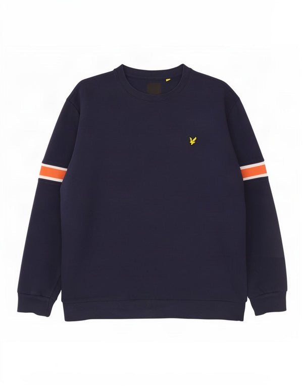 Ανδρικό φούτερ Lyle & Scott Jumper 2XL Navy Blue Colourblock Βαμβακερό