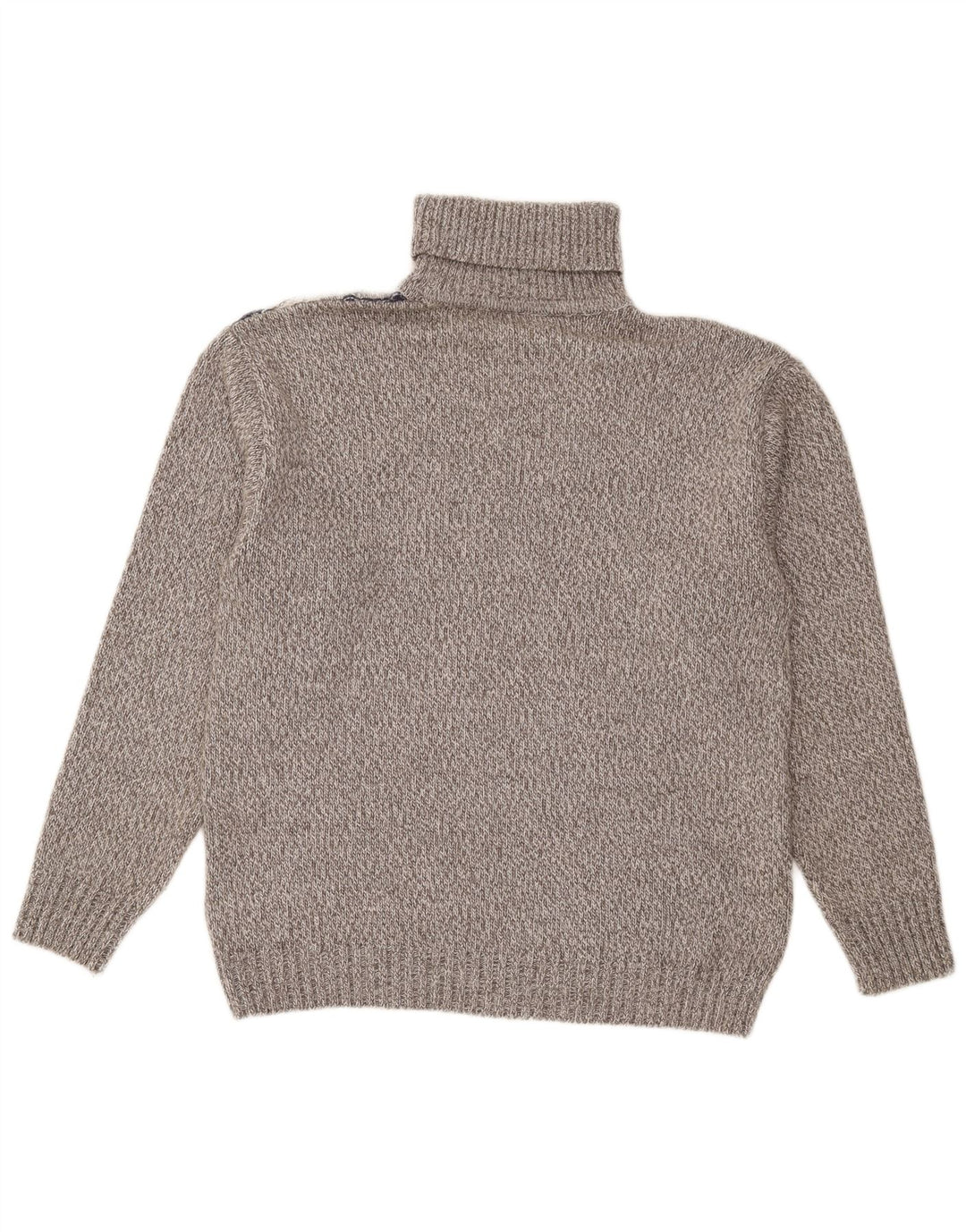 Vintage Ανδρικό πουλόβερ με ρολό λαιμόκοψη Μάλλινο μεγάλο γκρι ριγέ