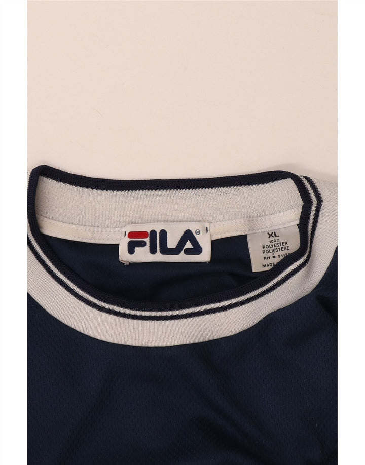 Ανδρικό T-Shirt FILA Top XL Navy Blue Polyester