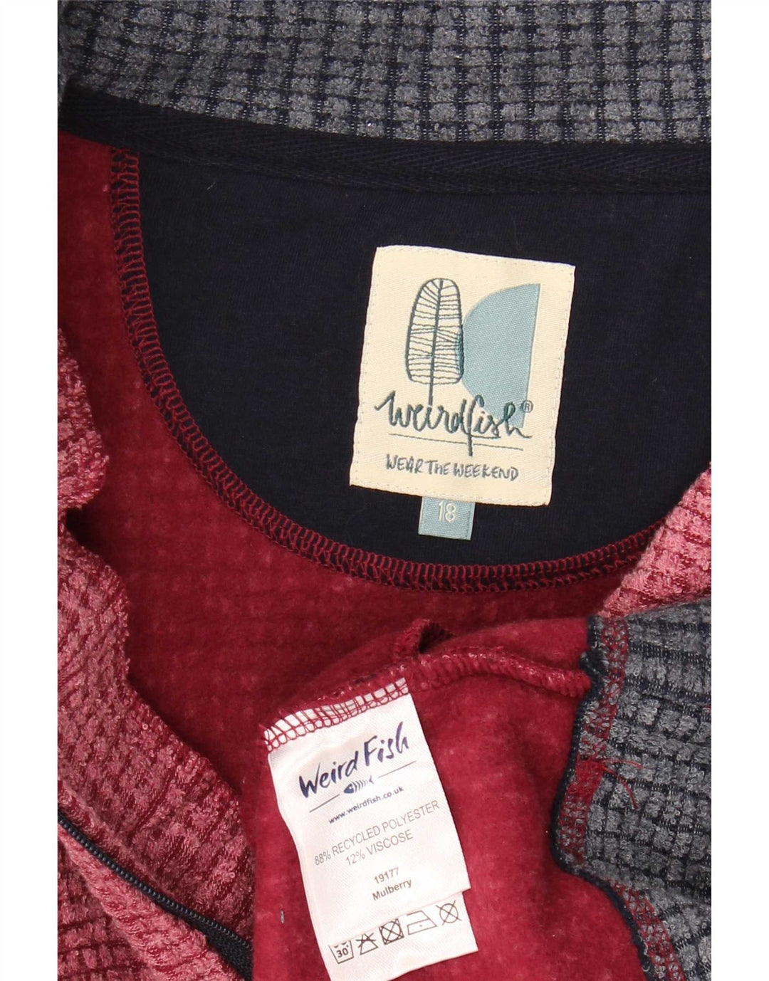 Weird Fish Γυναικείο Fleece Jacket UK 18 XL Red Colourblock Πολυεστέρας