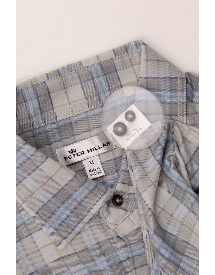 Ανδρικό φανελένιο πουκάμισο Peter Millar με μεσαίο γκρι τσοκ πολυεστέρα