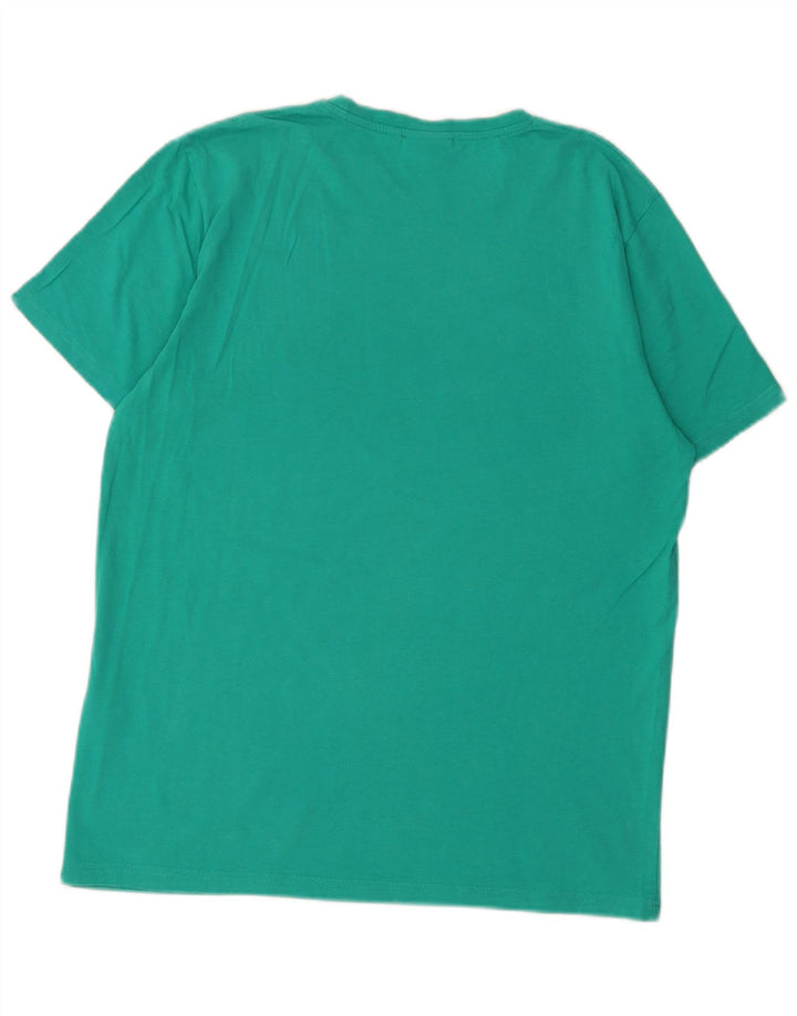 ELLESSE Ανδρικό T-Shirt Heritage Γραφικό Τοπ Μεσαίο Τυρκουάζ Βαμβακερό