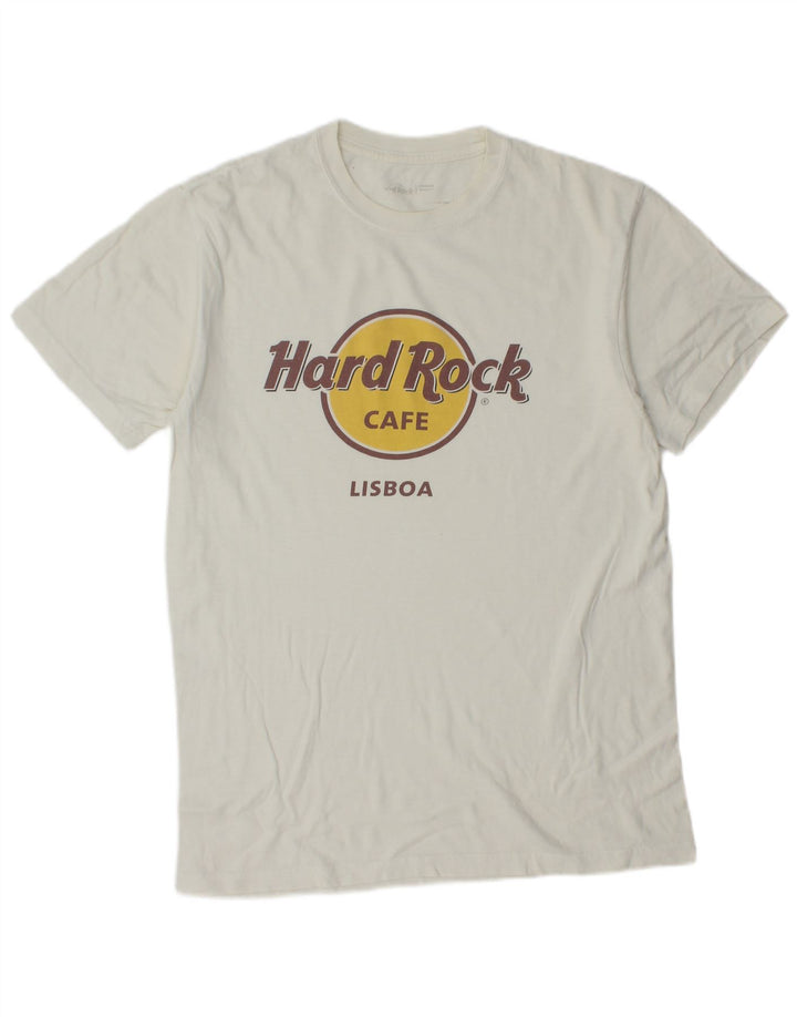 Hard Rock Cafe Ανδρικό γραφικό T-Shirt Lisboa Top Medium White