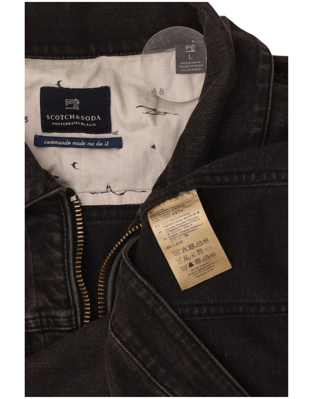 Γυναικείο τζιν μπουφάν Scotch & Soda UK 16 Large Grey Cotton