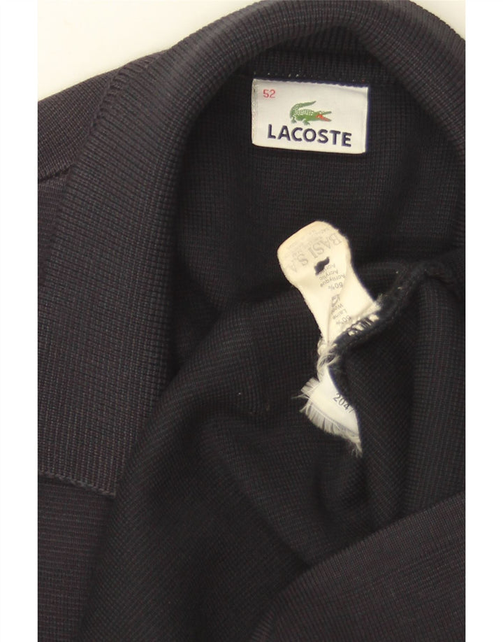 Ανδρικό πουλόβερ ζακέτα Lacoste IT 52 Large Navy Blue Wool
