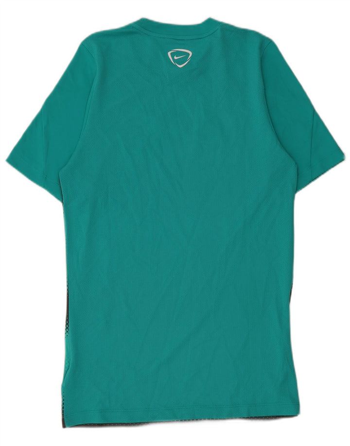Ανδρικό γραφικό μπλουζάκι Nike Dri Fit Top Small Blue Colorblock Πολυεστέρας