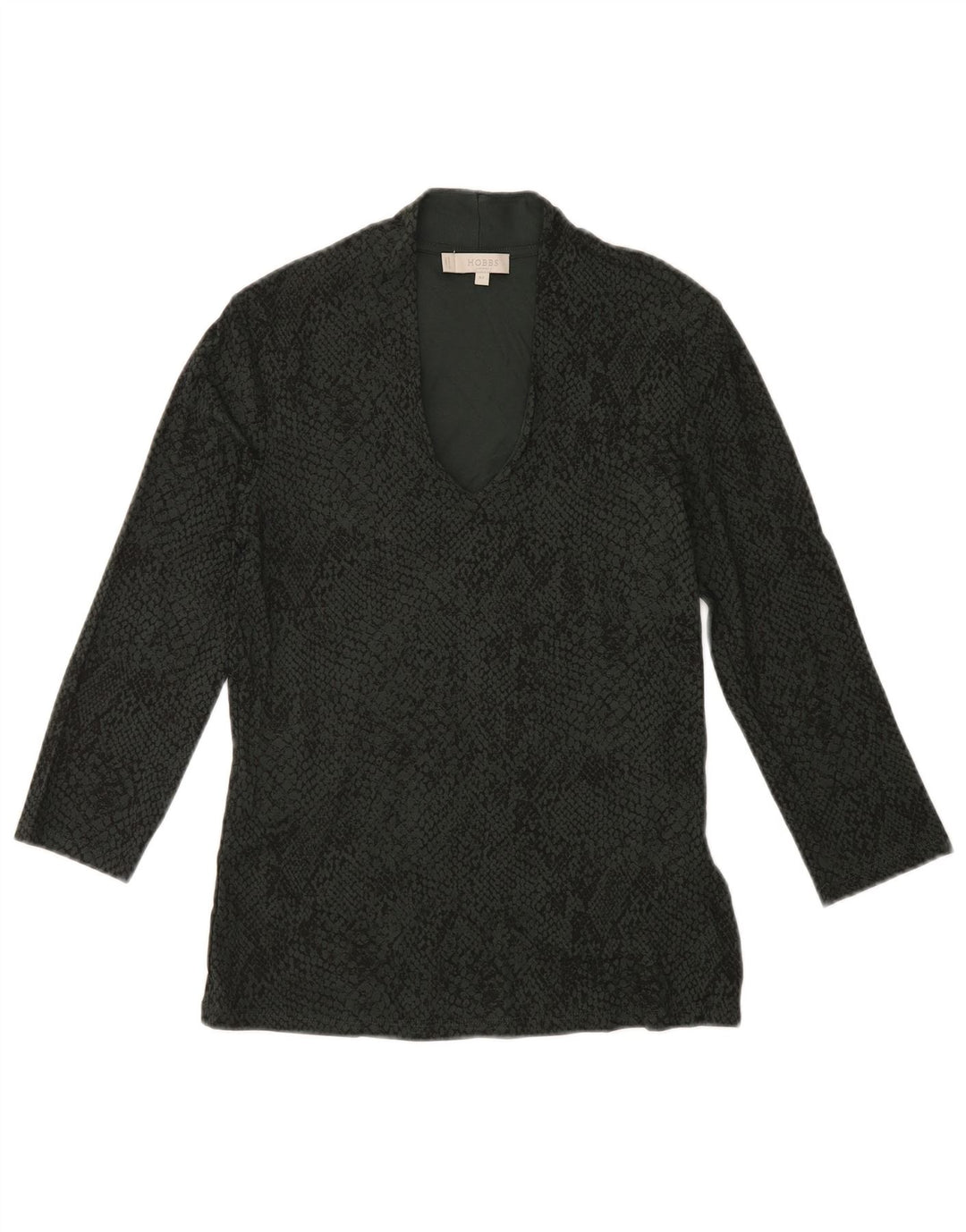 HOBBS Γυναικείο τοπ 3/4 μανίκι UK 6 XS Πράσινη βισκόζη ζωικής στάμπας