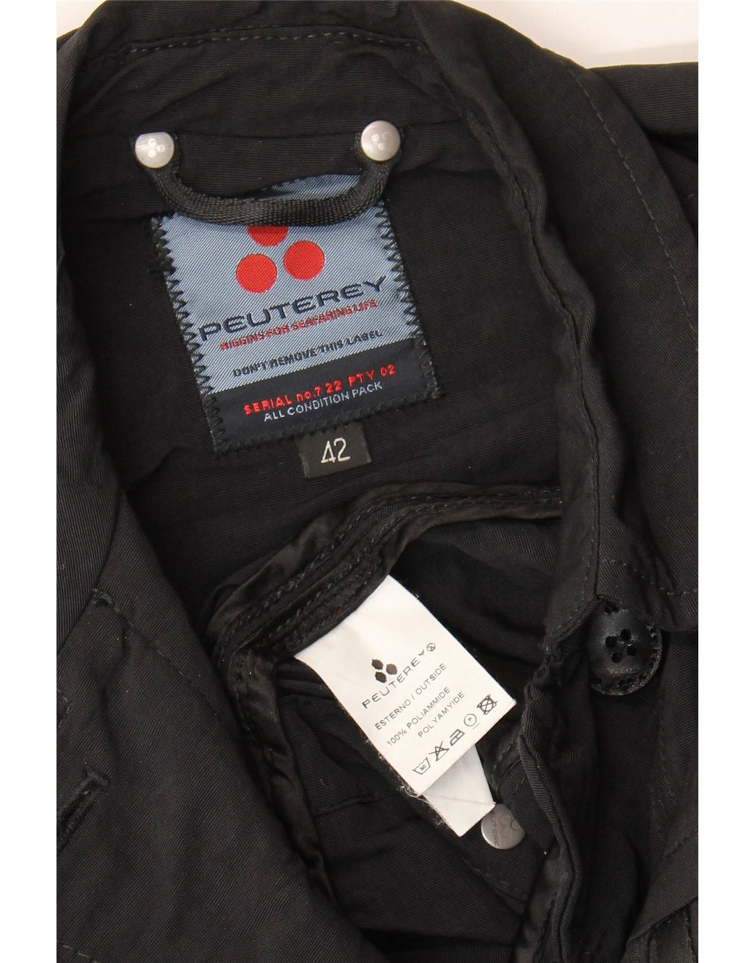 PEUTEREY Womens Utility Jacket IT 42 Medium Black Polyamide Vintage PEUTEREY and Second-Hand PEUTEREY from Messina Hembry 