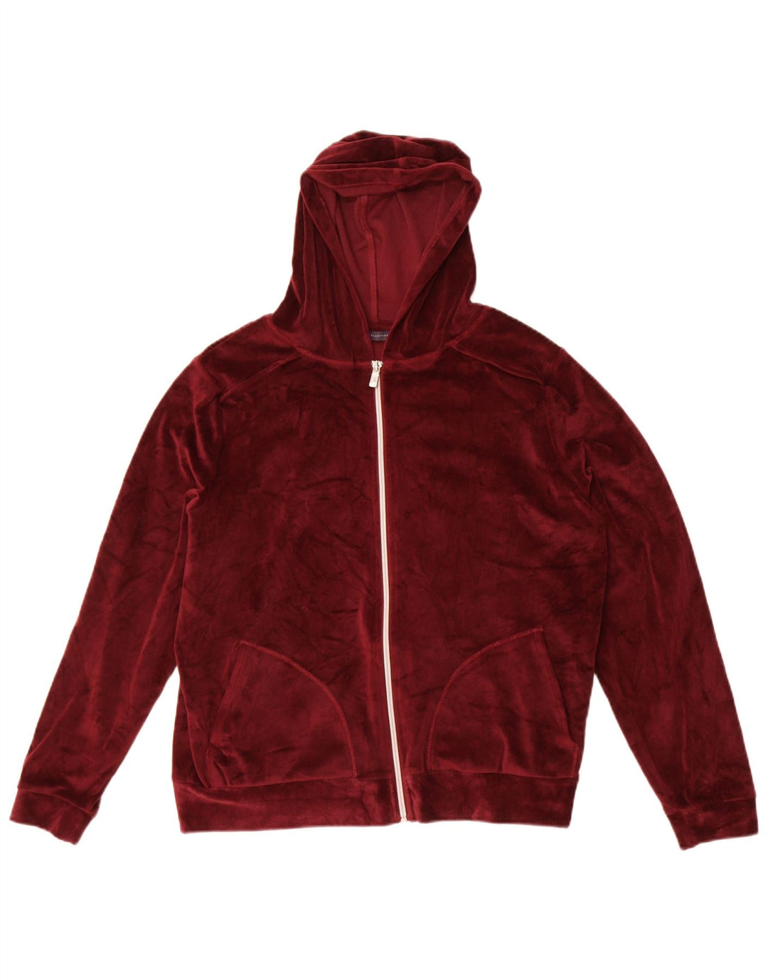 Marks & Spencer Γυναικείο πουλόβερ με κουκούλα με φερμουάρ UK 12 Medium Burgundy