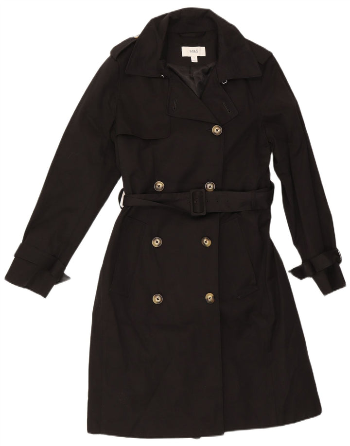 Marks & Spencer Γυναικεία καμπαρντίνα με διπλό στήθος UK 10 Small Black