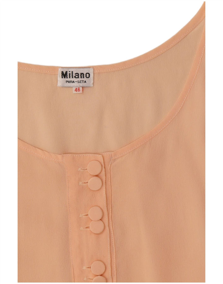 Milano Γυναικεία Αμάνικη Μπλούζα Τοπ IT 46 Μεγάλο Ροζ Μεταξωτό