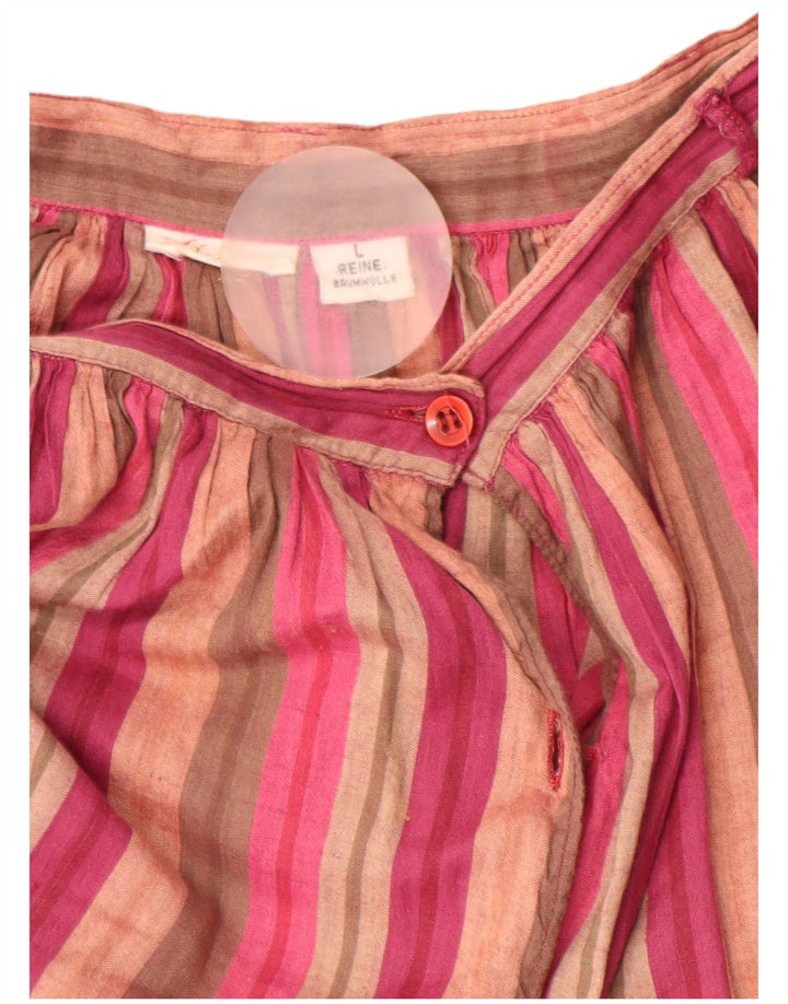 VINTAGE Γυναικεία ψηλόμεση πλισέ φούστα μεγάλη W26 πολύχρωμη ριγέ