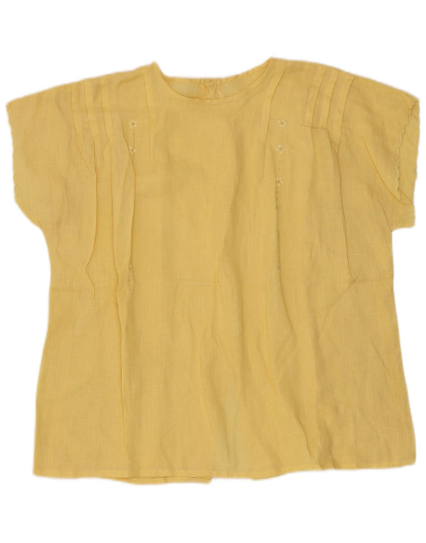 Vintage γυναικεία φούστα 2 τεμαχίων UK 10 Small W24 L18 Yellow Floral