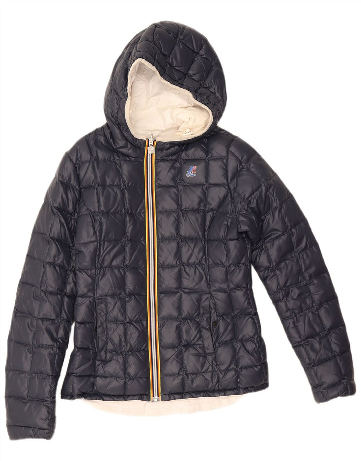 K-Way Girls Hooded Jacket 7-8 Years Navy Blue