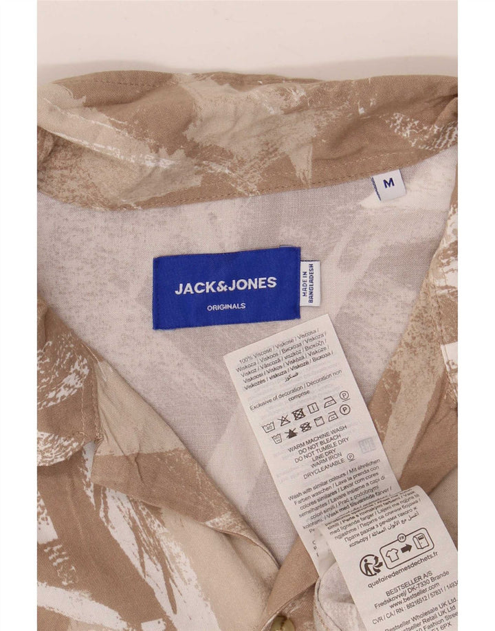 Jack & Jones Ανδρικό πουκάμισο με κοντό μανίκι με μοτίβο, μεσαίο μπεζ βισκόζη
