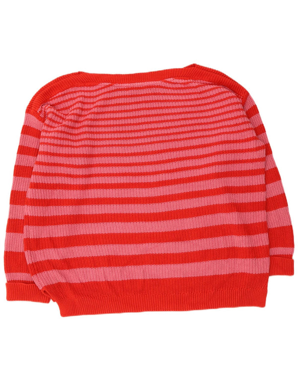 Marks & Spencer Γυναικείο πουλόβερ με λαιμόκαυστο UK 18 XL κόκκινο ριγέ