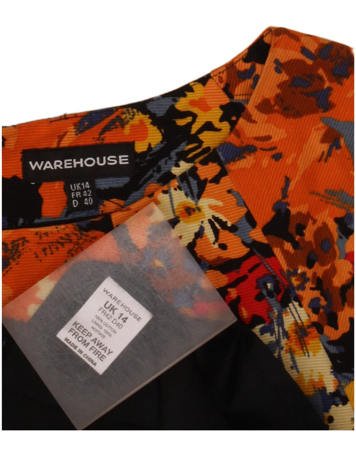 Warehouse Γυναικείο Φόρεμα Shift UK 14 Μεσαίο Πολύχρωμο Φλοράλ Βαμβακερό