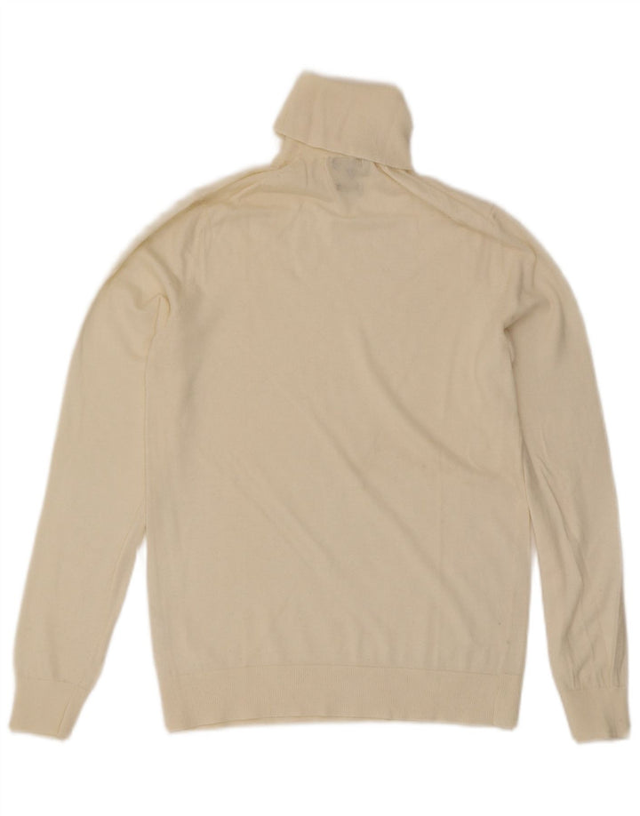 Massimo Dutti Γυναικείο πουλόβερ με ρολό λαιμόκοψη UK 12 Medium Off White