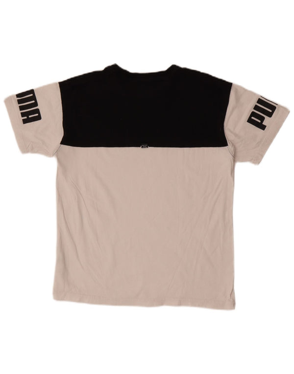 Γραφικό μπλουζάκι Puma Boys Top 13-14 ετών Λευκό βαμβακερό μπλοκ