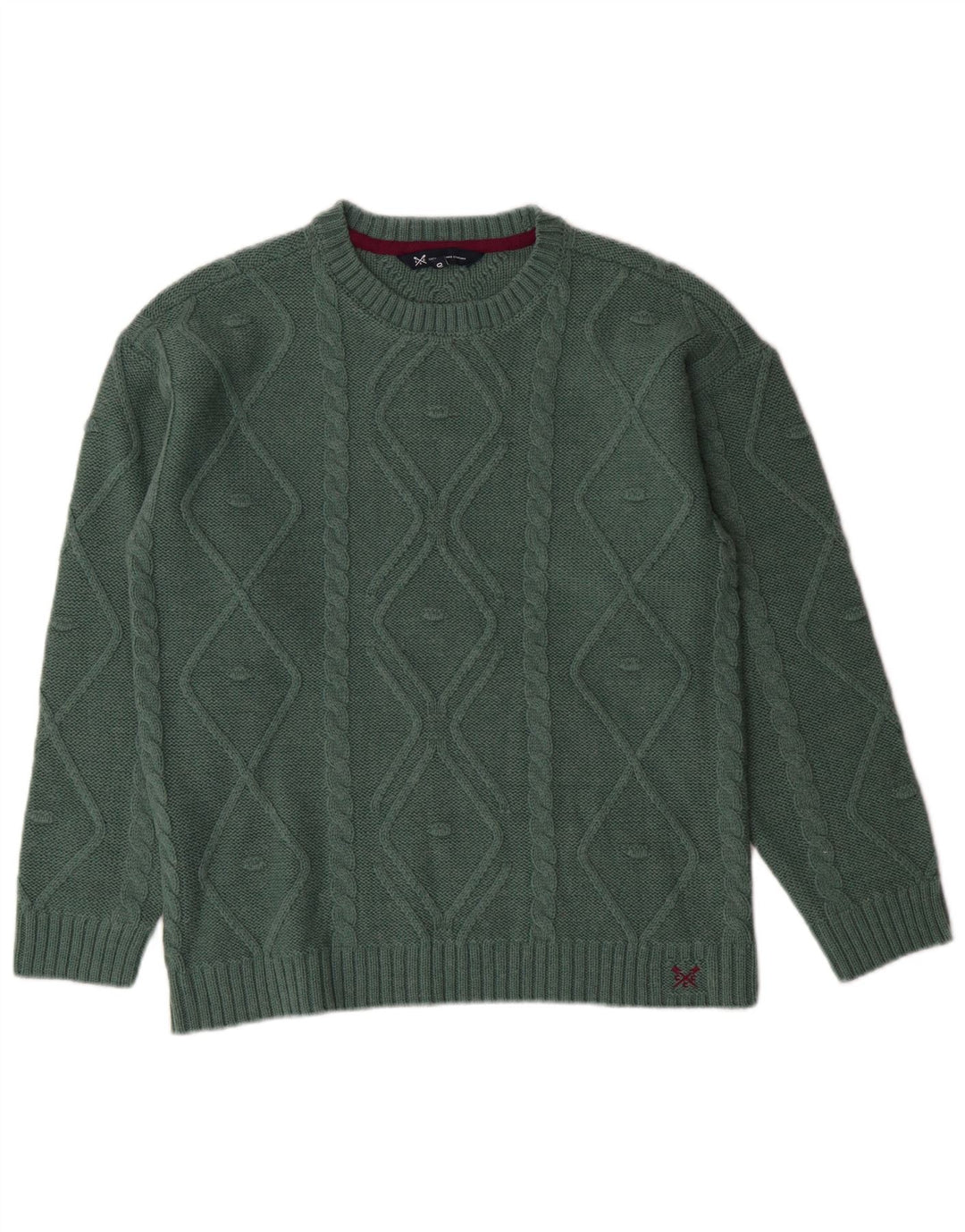 CREW CLOTHING Γυναικείο πουλόβερ με λαιμόκοψη μεγάλου μεγέθους UK 10 Small Green