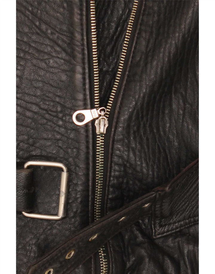 Chevignon Γυναικείο Δερμάτινο Μπουφάν Biker UK 14 Μεσαίο Μαύρο