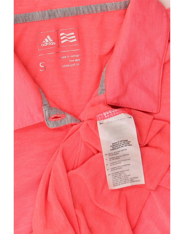 Adidas γυναικείο μπλουζάκι πόλο UK 10 Small Pink Polyester