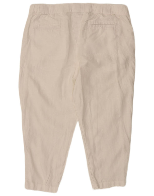 Marks & Spencer Γυναικείο κωνικό κομμένο παντελόνι UK 20 2XL W40 L25 Λευκό