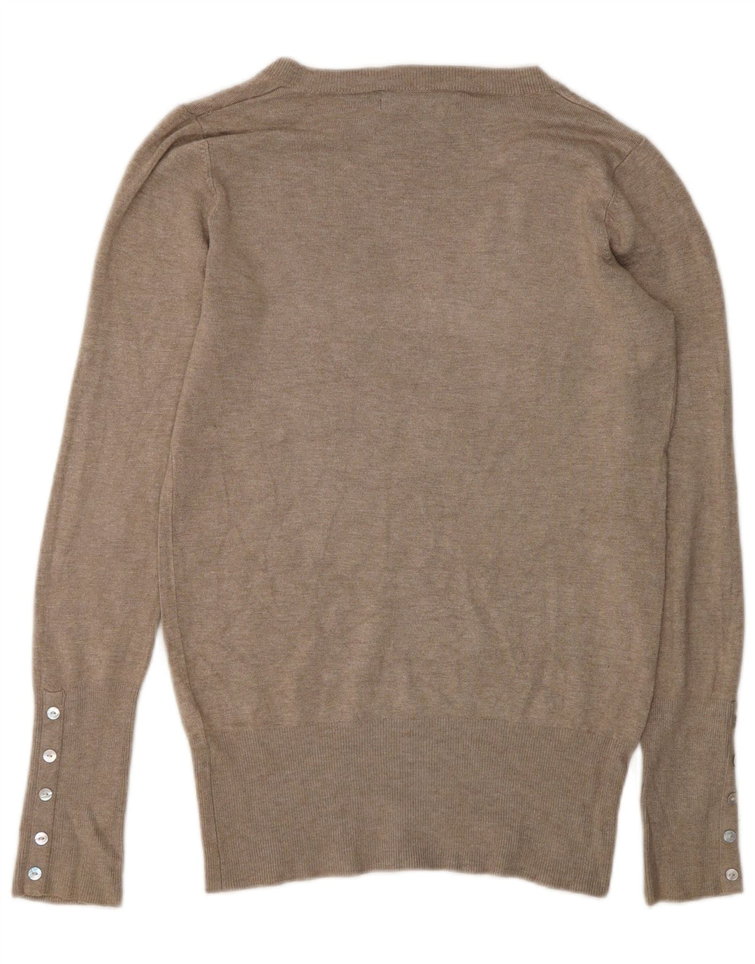 Zara Γυναικείο πουλόβερ με λαιμόκοψη UK 14 Medium Grey Rayon