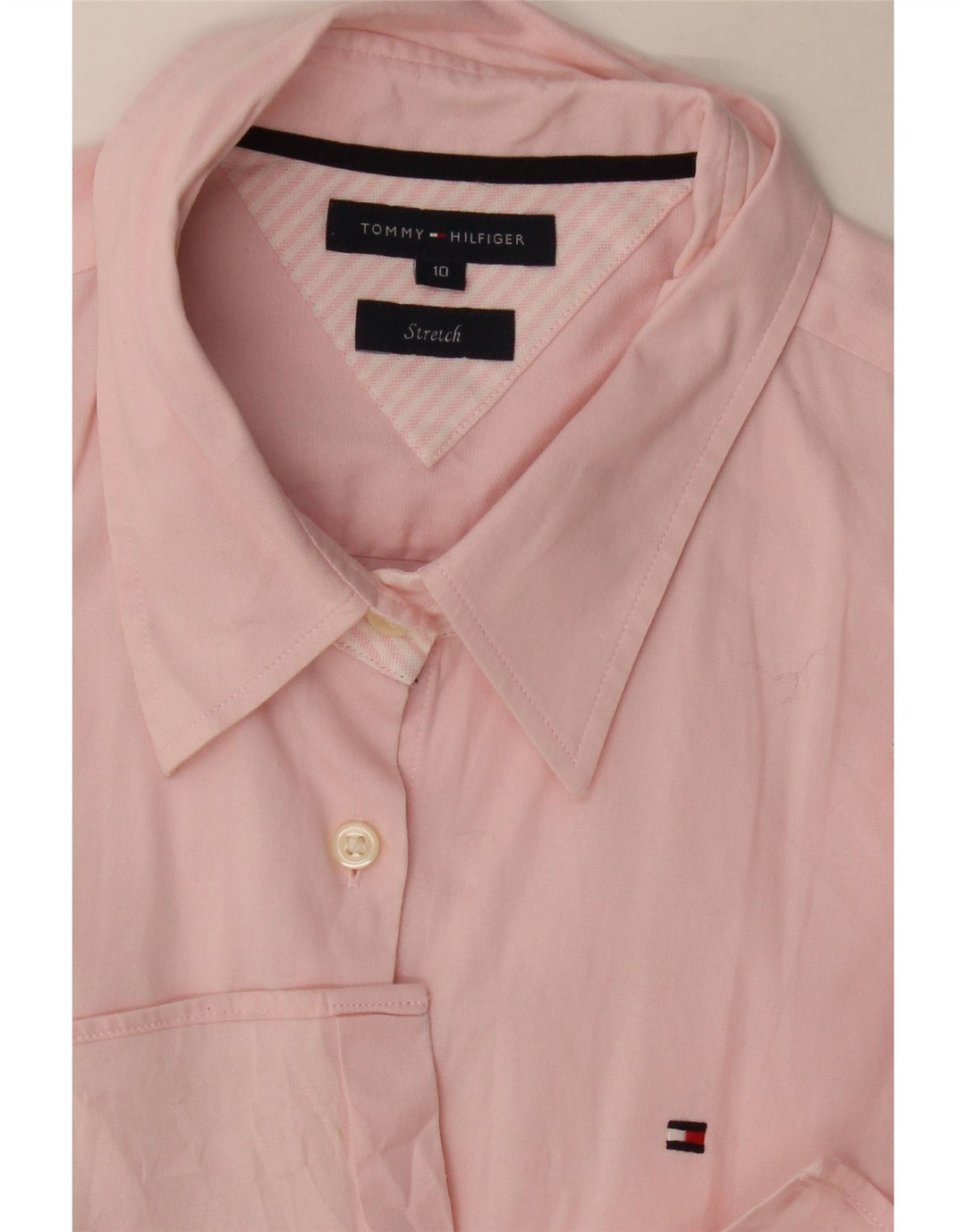 Γυναικείο επίσημο πουκάμισο Tommy Hilfiger US 10 μεγάλο ροζ ριγέ