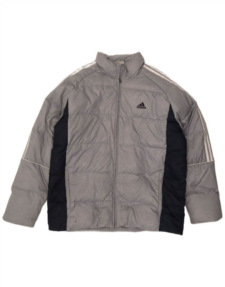 Ανδρικό τζάκετ Adidas με τρεις ρίγες UK 40 Large Grey Colourblock
