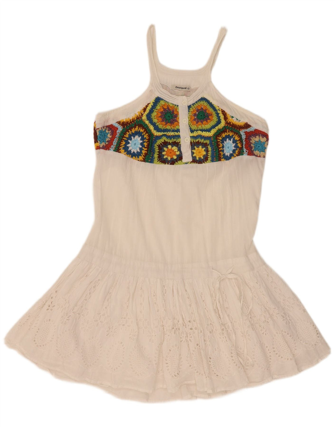 Desigual Γυναικείο Sundress EU 42 Large White Floral Βαμβακερό