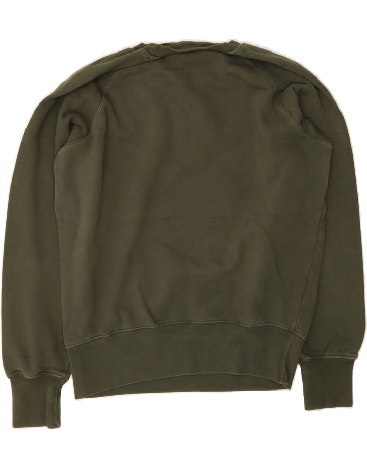 CHAMPION Womens Oversized Sweatshirt Jumper UK 10 Small Khaki Cotton Vintage Champion and Second-Hand Champion from Messina Hembry 
