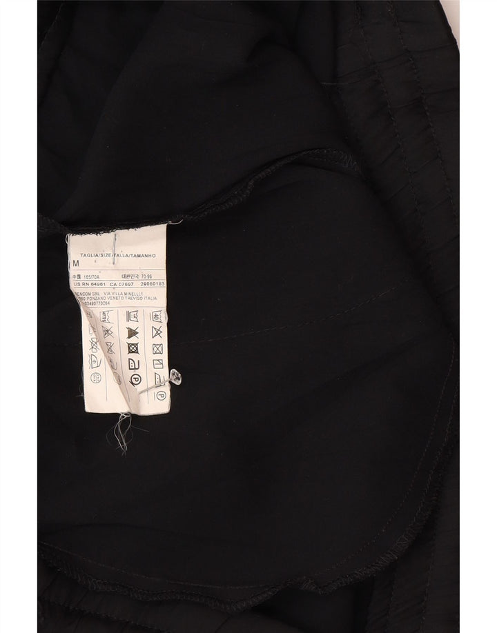 Benetton Γυναικείο Κανονικό Παντελόνι Casual Medium W30 L27 Μαύρο Πολυεστέρας