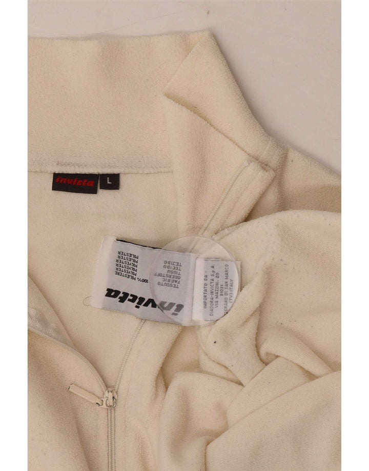 Invicta Ανδρικό φερμουάρ Fleece Jumper με μεγάλο σε λευκό πολυεστέρα
