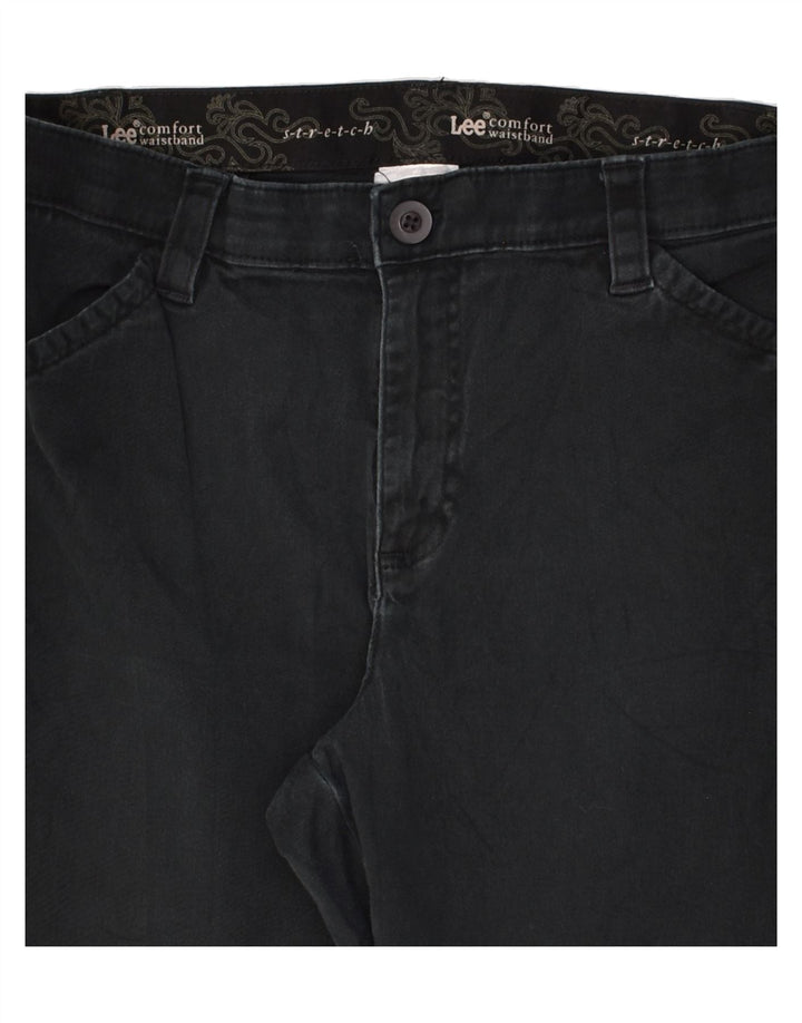 LEE Womens Stretch Comfort Fit Straight Casual Trousers W28 L28 Black | Vintage Lee | Thrift | Second-Hand Lee | Used Clothing | Messina Hembry 