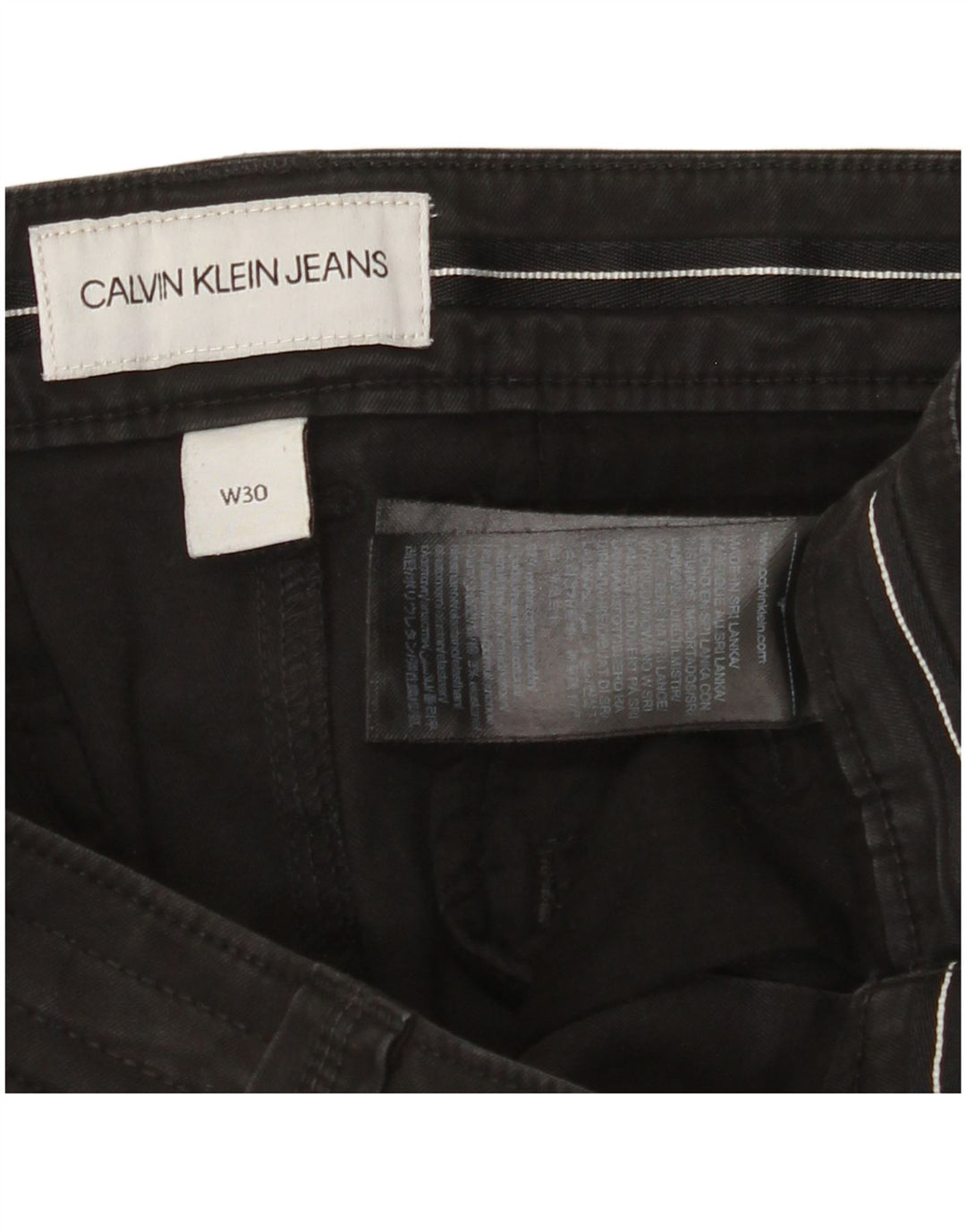 Ανδρικό Slim Cargo Παντελόνι CALVIN KLEIN W30 L29 Μαύρο βαμβακερό