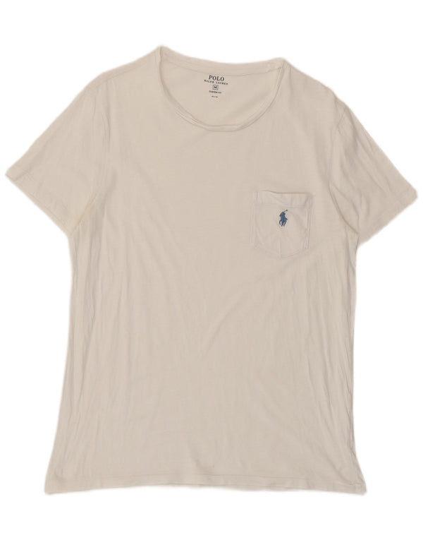 Ανδρικό μπλουζάκι Polo Ralph Lauren με προσαρμοσμένη εφαρμογή, μεσαίο λευκό