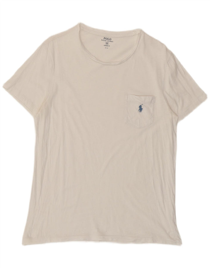 Ανδρικό μπλουζάκι Polo Ralph Lauren με προσαρμοσμένη εφαρμογή, μεσαίο λευκό