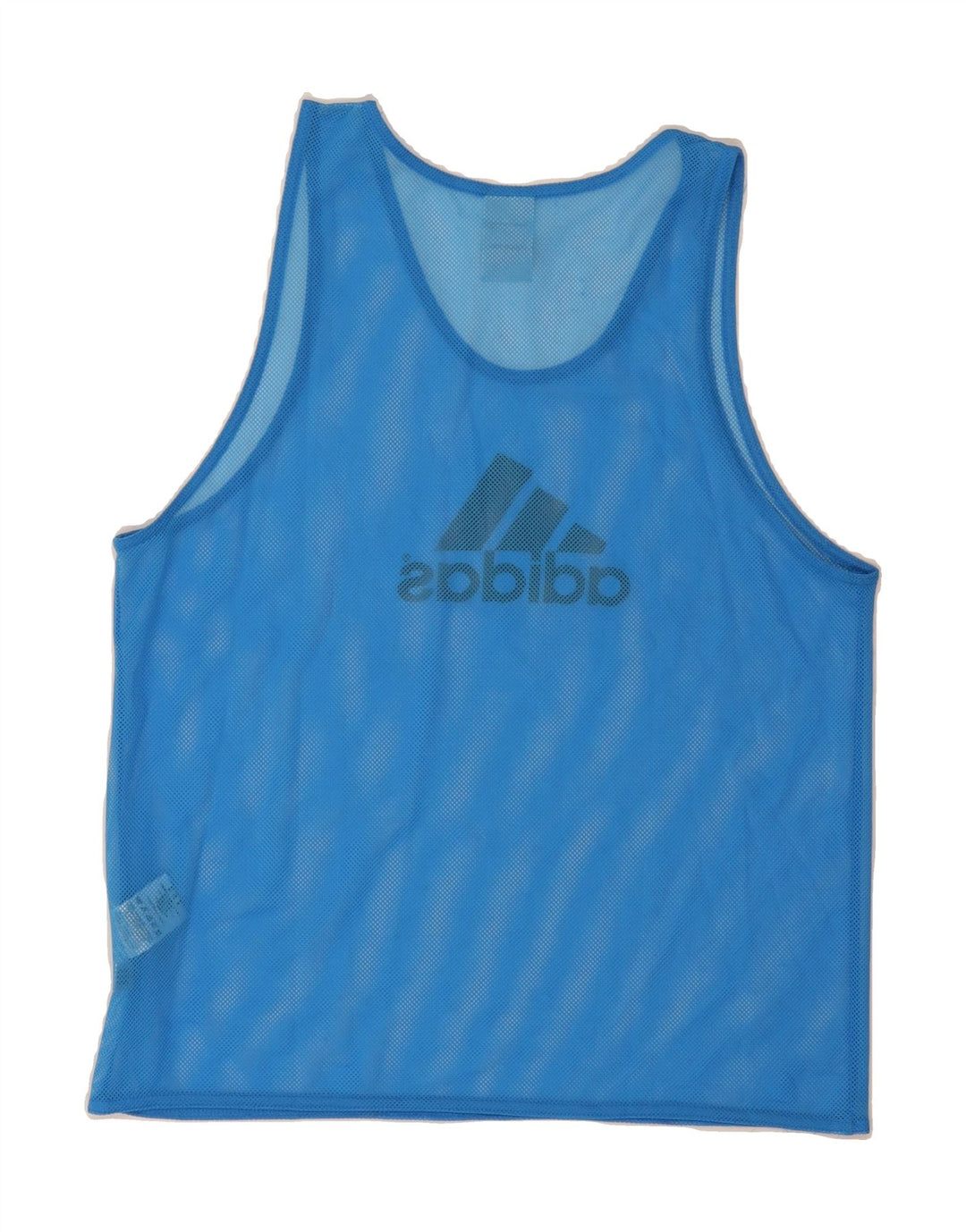 ADIDAS Mens Graphic Vest Top Small Blue Polyester Vintage Adidas and Second-Hand Adidas from Messina Hembry 