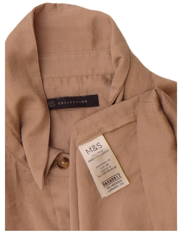 Marks & Spencer Γυναικεία κοντομάνικη μπλούζα UK 10 Small Brown