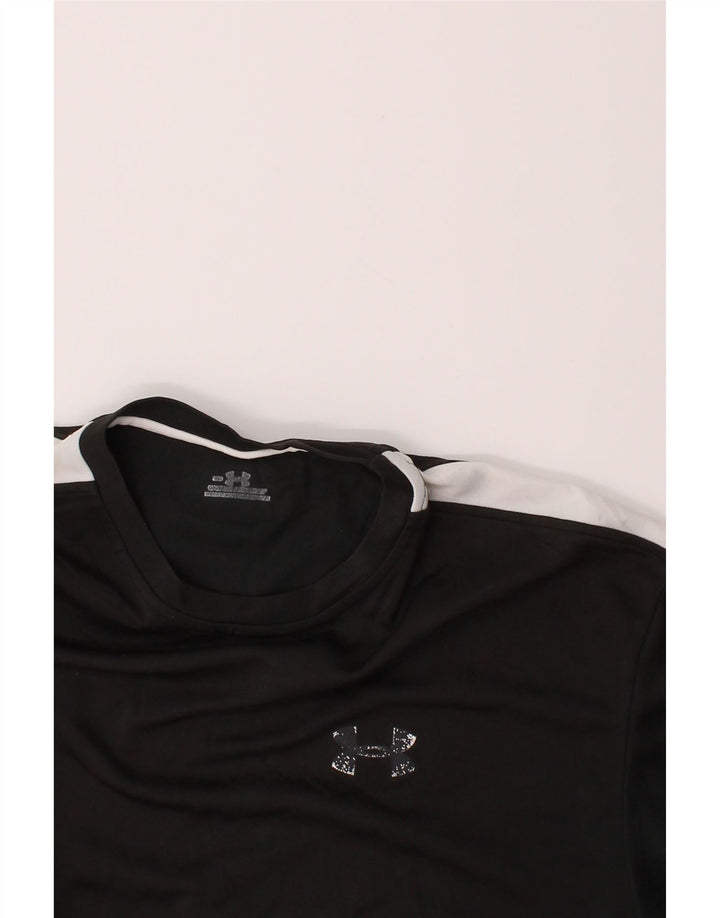 UNDER ARMOUR Mens T-Shirt Top Medium Black Colourblock Polyester Vintage Under Armour and Second-Hand Under Armour from Messina Hembry 
