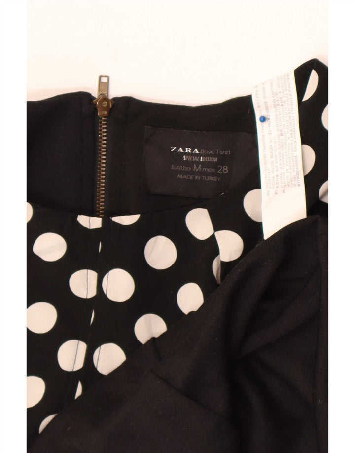 Zara Γυναικείο φόρεμα Shift UK 12 Medium Black Pot Polyester
