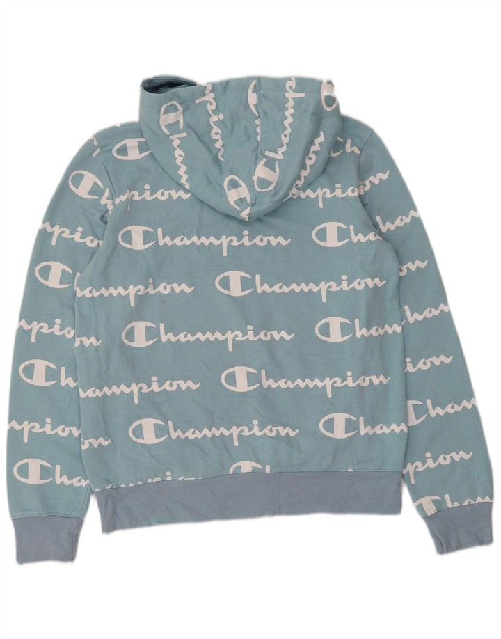 CHAMPION Γυναικείο Γραφικό Hoodie Jumper UK 12 Medium Blue