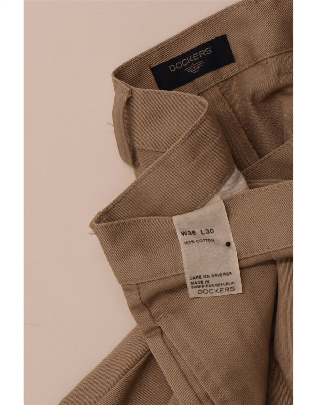 DOCKERS Ανδρικό παντελόνι Chino με καρφίτσες W36 L30 Μπεζ βαμβακερό