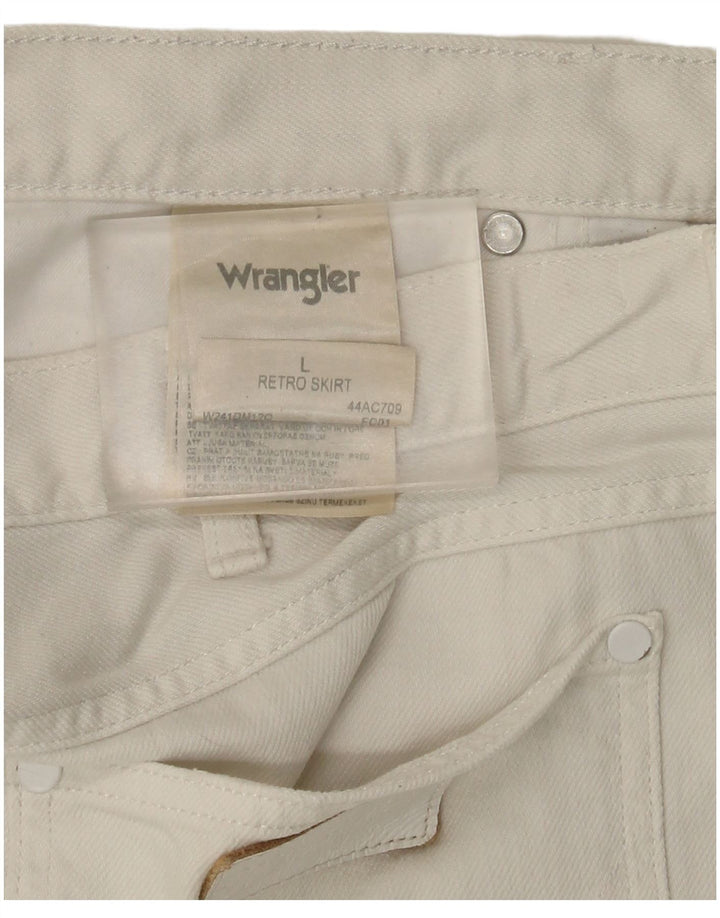 Wrangler Γυναικεία Μίνι Τζιν Φούστα Μεγάλη W36 Λευκή Βαμβακερή