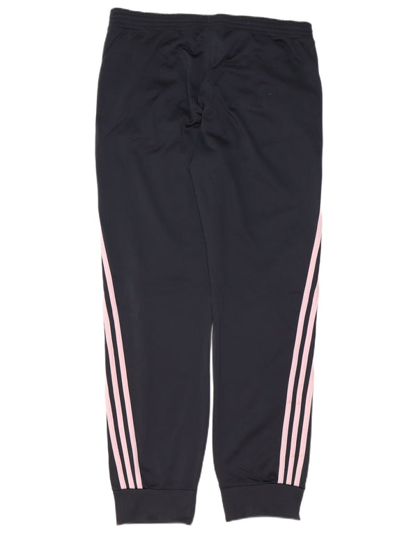 ADIDAS Womens Tracksuit Trousers Joggers UK 16 Large Navy Blue Polyester