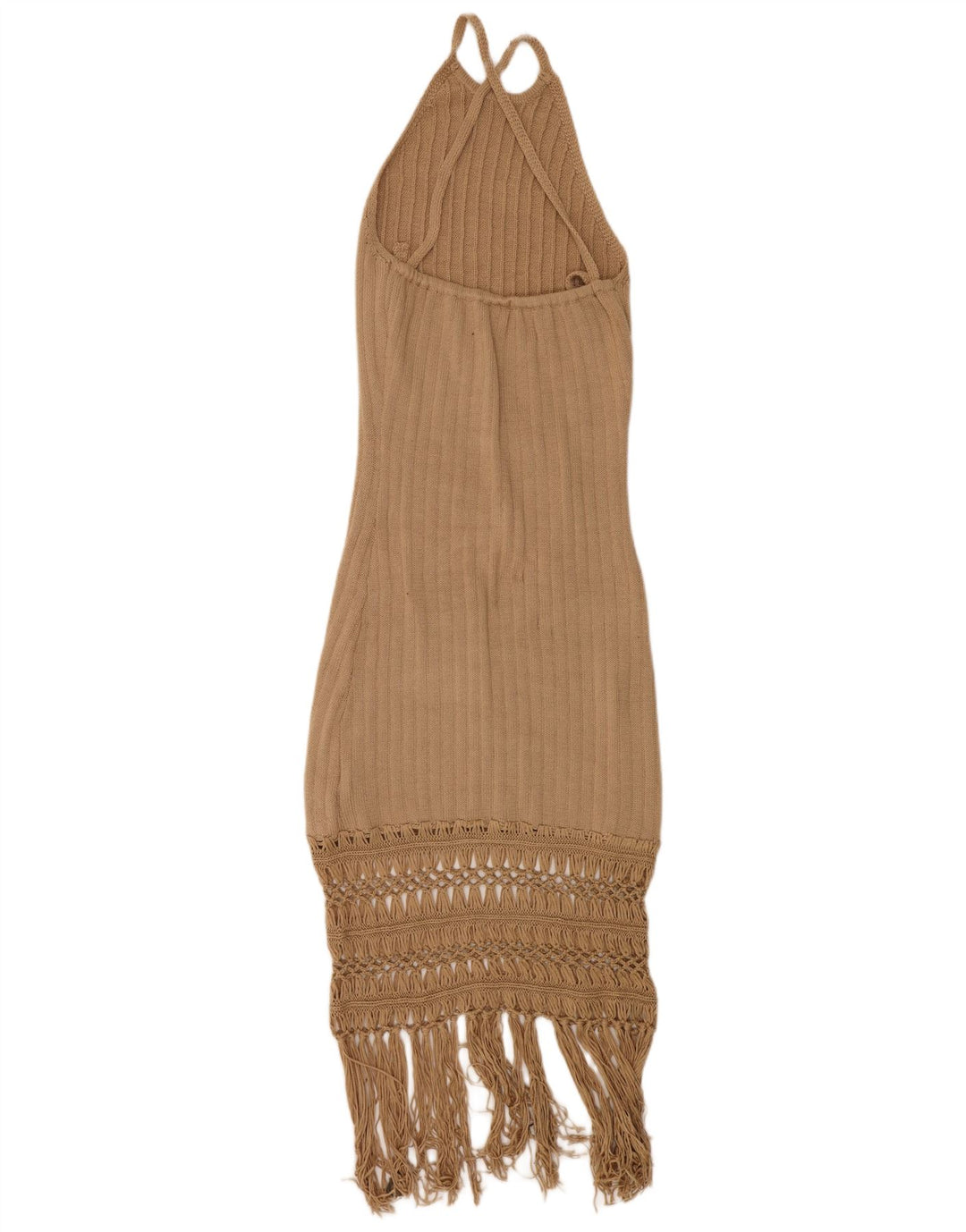 Shein Γυναικείο πλεκτό φόρεμα UK 14 Large Beige Polyester